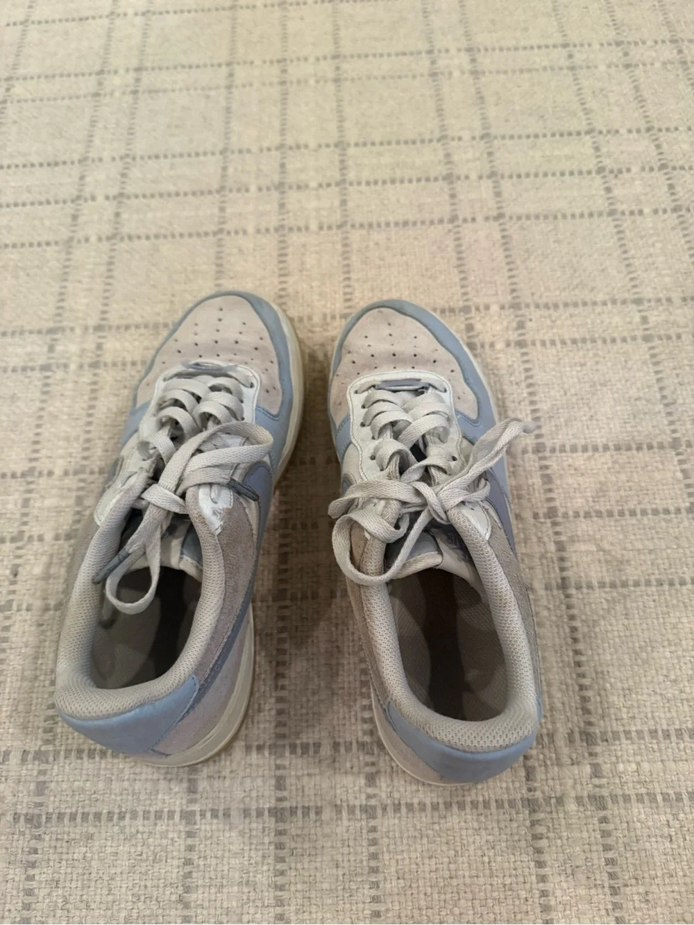 Nike Light Blue and Cream Low-Top Sneakers
